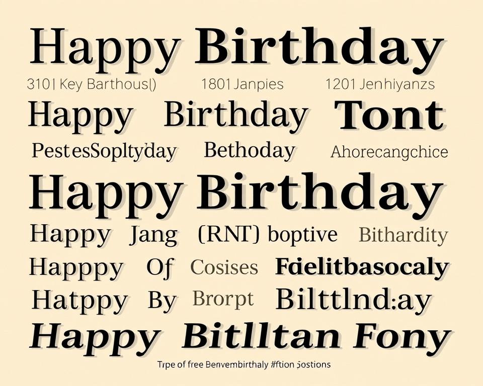Geburtstags-Schriftarten Vergleich Geburtstags-Schriftarten Vergleich