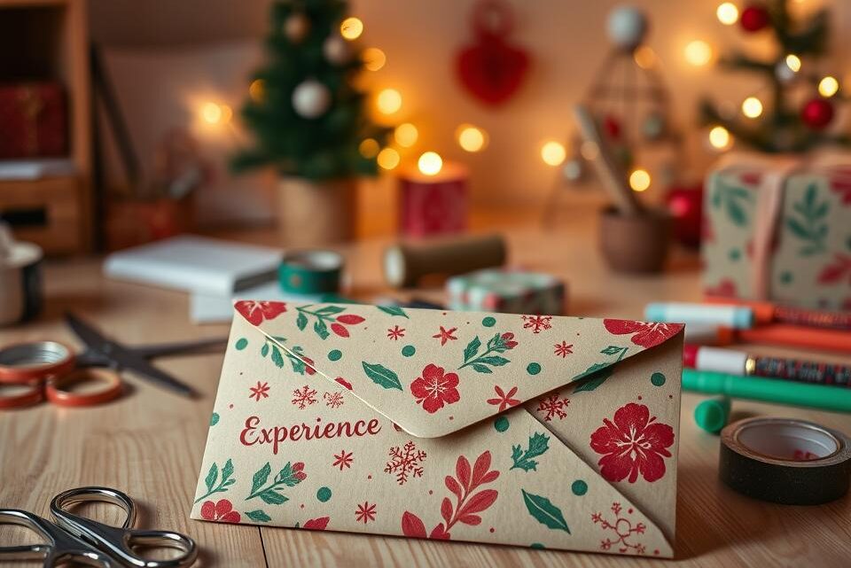 Selbst basteln: Weihnachtsumschlag für Erlebnis-Ticket