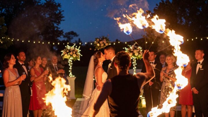 Feuershow zur Hochzeit