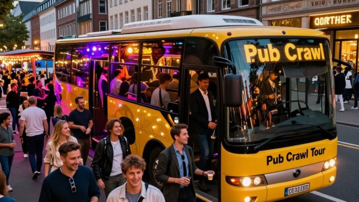 Pub Crawl Tour durch Düsseldorf mit dem Partybus