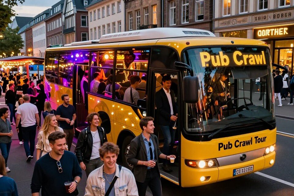 Pub Crawl Tour durch Düsseldorf mit dem Partybus