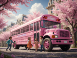 US Schoolbus für alle, die Pink lieben